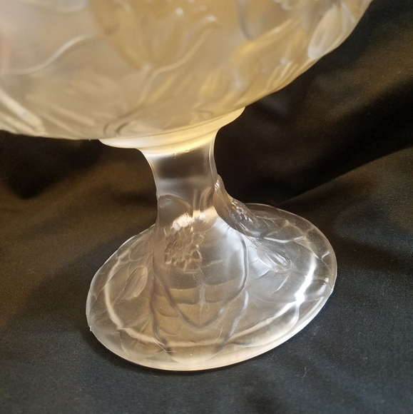 Fenton Water Lily Satin Glass Footed Candy Dish - Picture 3 of 16